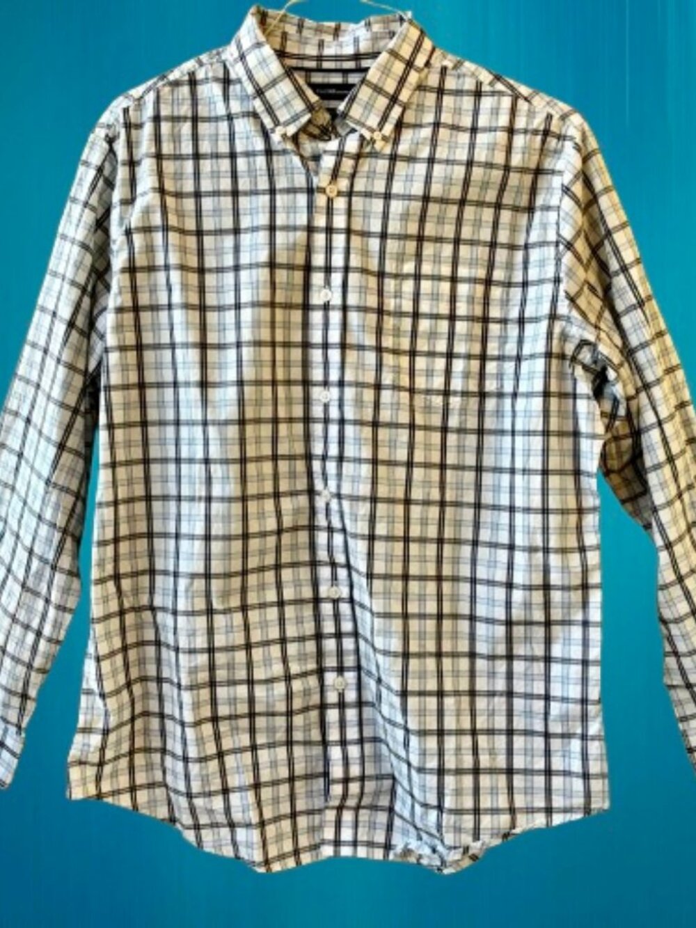 Croft & Barrow Long Sleeve STRETCH Shirt Button Up Pocket Plaid Mens large